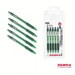 Zebra Z-Grip Smooth Ball Pen Green (Pack 50) 02766